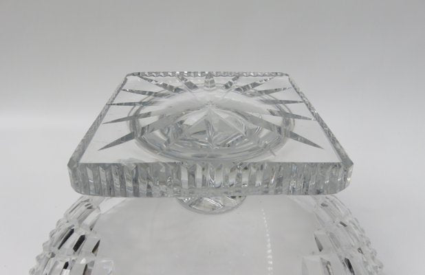 Art Deco Crystal Glass Fruit Bowl with Feet-EY-920120