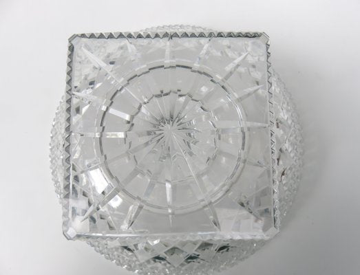 Art Deco Crystal Glass Fruit Bowl with Feet-EY-920120