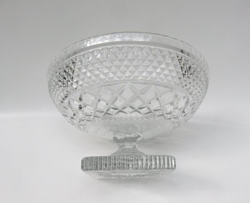 Art Deco Crystal Glass Fruit Bowl with Feet-EY-920120