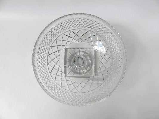 Art Deco Crystal Glass Fruit Bowl with Feet-EY-920120