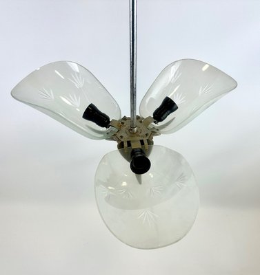 Art Deco Crystal Glass Pendant Lamp from Esc Zukov, 1940s-ZCY-2020732