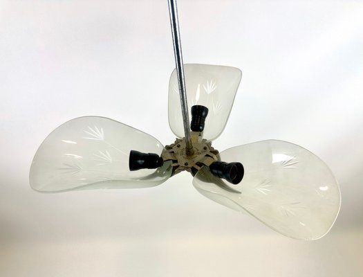 Art Deco Crystal Glass Pendant Lamp from Esc Zukov, 1940s-ZCY-2020732