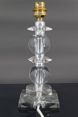 Art Deco Crystal Lamp by Jacques Adnet for Bacarrat, 1940s-XNH-1804527