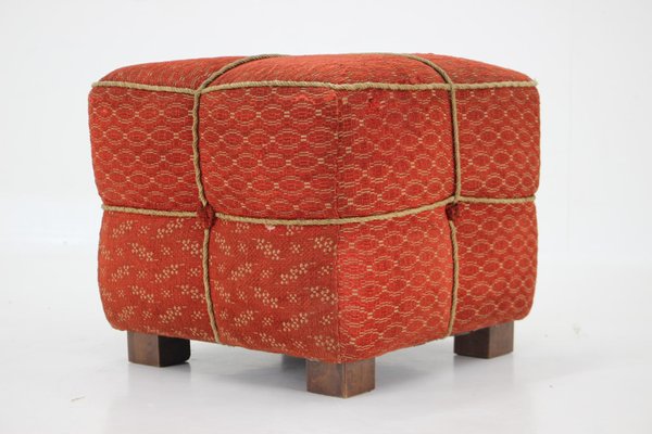 Art Deco Cube Stool, Czechoslovakia, 1940s-TZ-1386442