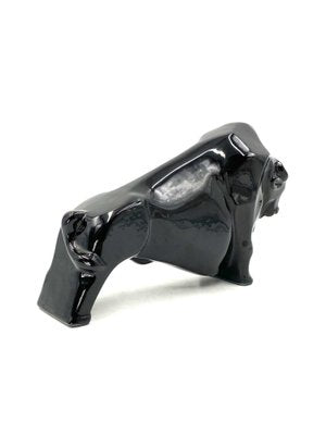 Art Deco Cubist Ceramic Bull, France, 1930s-TXN-1223621