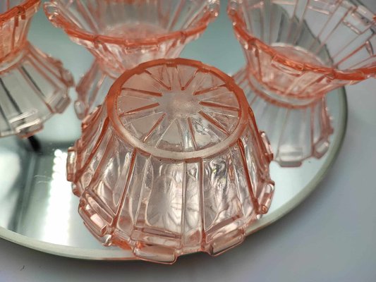 Art Deco Cups and Tray, 1920s, Set of 5-CAQ-1793170