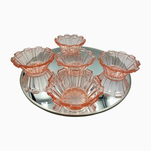 Art Deco Cups and Tray, 1920s, Set of 5-CAQ-1793170