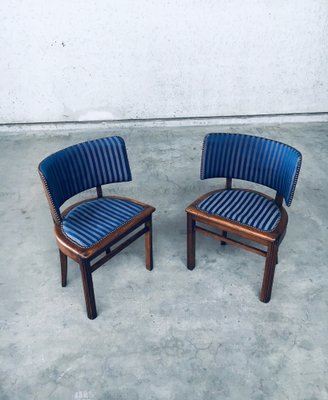 Art Deco Curved Back Side Chairs, France, 1930s, Set of 2-RQV-1707076