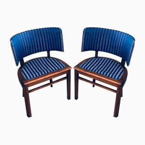 Art Deco Curved Back Side Chairs, France, 1930s, Set of 2-RQV-1707076