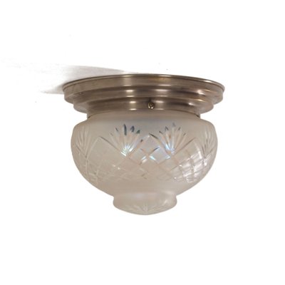 Art Deco Cut Glass Ceiling Lamp, 1930s-ZT-1338154