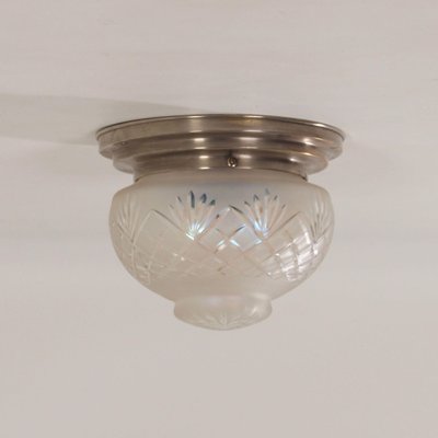 Art Deco Cut Glass Ceiling Lamp, 1930s-ZT-1338154