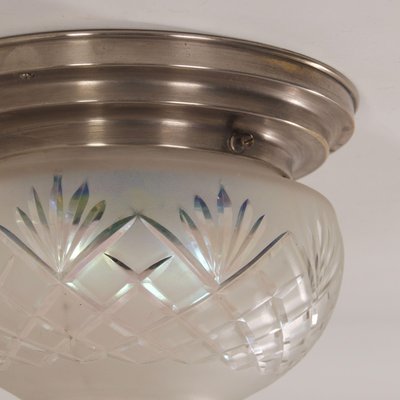 Art Deco Cut Glass Ceiling Lamp, 1930s-ZT-1338154