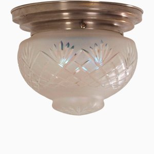 Art Deco Cut Glass Ceiling Lamp, 1930s-ZT-1338154