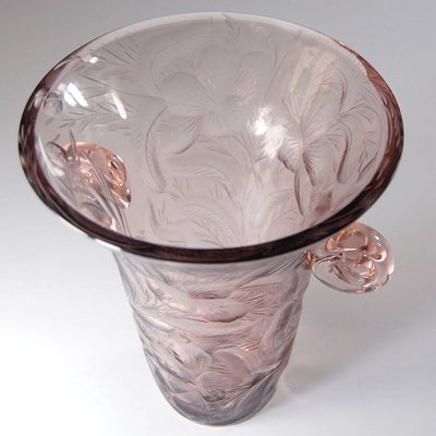 Art Deco Cut Glass Vase from Haida, 1940s-GIW-775554