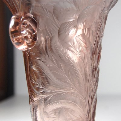 Art Deco Cut Glass Vase from Haida, 1940s-GIW-775554