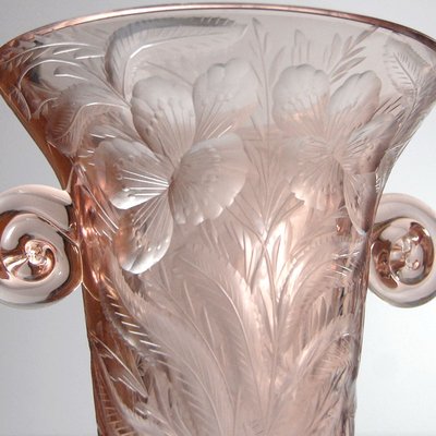 Art Deco Cut Glass Vase from Haida, 1940s-GIW-775554