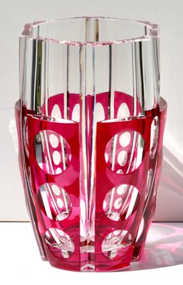 Art Deco Cut-to-Clear Crystal Vase from Val Saint Lambert-MJY-1148873