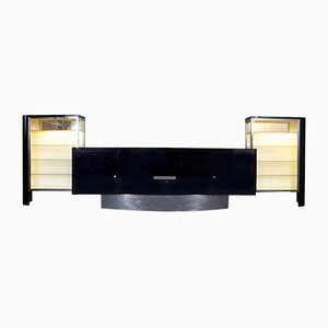 Art Deco Czech Black Chrome Sideboard, 1930s-WHY-588956