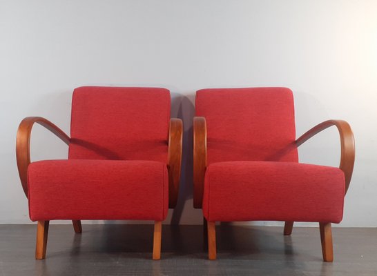 Art Deco Czech Renovated H262 Armchairs by Jindrich Halabala Design for Up Zavody, 1930s, Set of 2-EYI-1143896