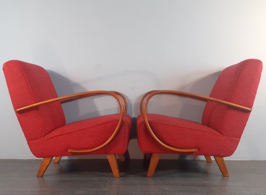 Art Deco Czech Renovated H262 Armchairs by Jindrich Halabala Design for Up Zavody, 1930s, Set of 2-EYI-1143896