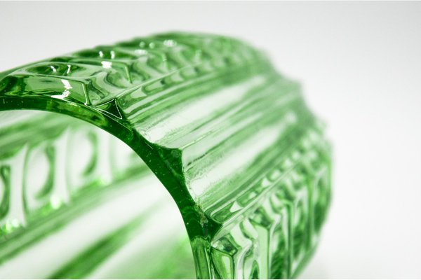 Art Deco Czechoslovakian Vase in Green Uranium Glass by S. Reich for CMS Krasno, 1930s-BXB-1378775