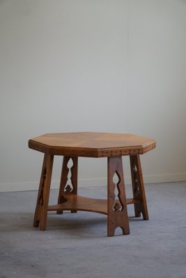 Art Deco Danish Octagon Sofa-Side Table in Oak, 1930s-MXF-1718863