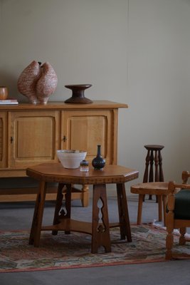 Art Deco Danish Octagon Sofa-Side Table in Oak, 1930s-MXF-1718863