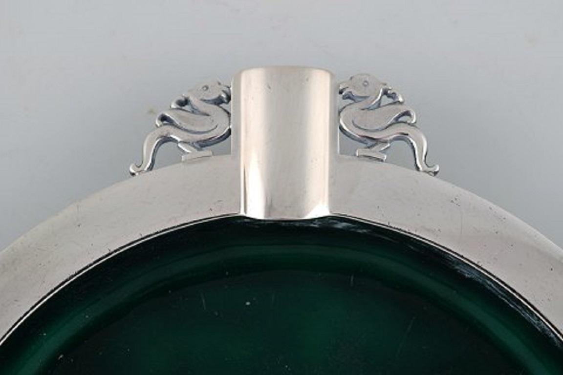 Art Deco Danish Sterling Silver Cigar Ashtray by Evald Nielsen, 1951