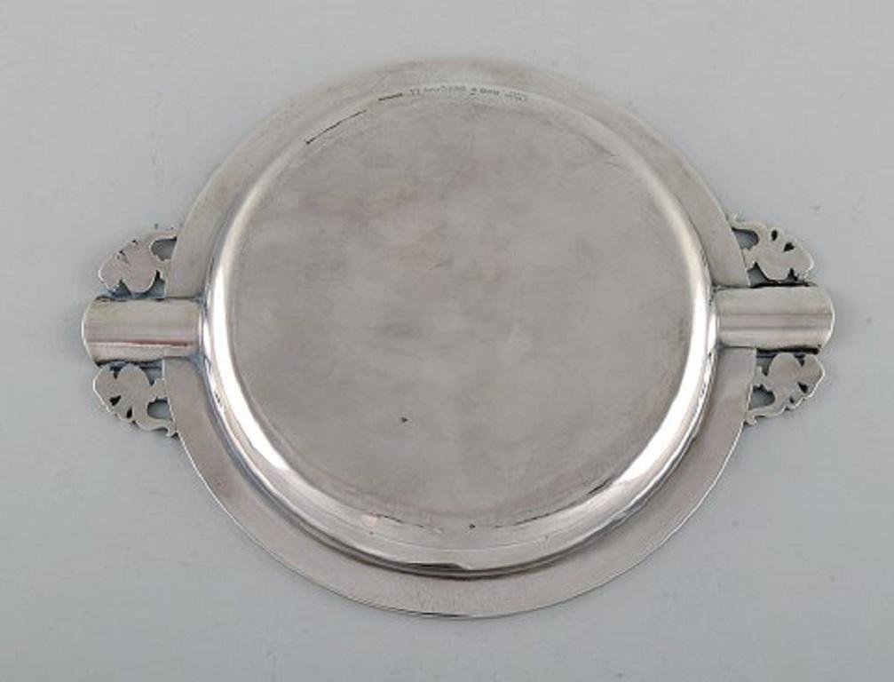 Art Deco Danish Sterling Silver Cigar Ashtray by Evald Nielsen, 1951