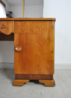 Art Deco Danish Vanity Desk with Tri-Folding Mirror, 1930s-HPQ-1176790