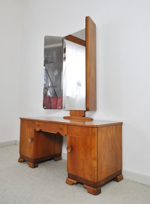 Art Deco Danish Vanity Desk with Tri-Folding Mirror, 1930s-HPQ-1176790