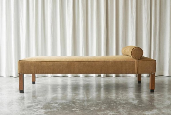 Art Deco Daybed in Stonewashed Linen, 1930s-FEW-2028646