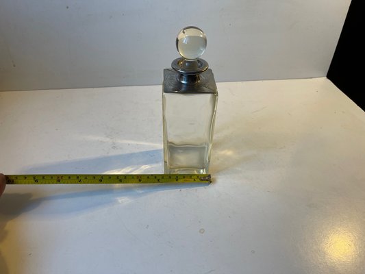 Art Deco Decanter in Glass and White Metal, 1930s-LCR-1228764