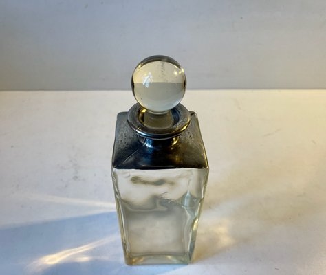 Art Deco Decanter in Glass and White Metal, 1930s-LCR-1228764