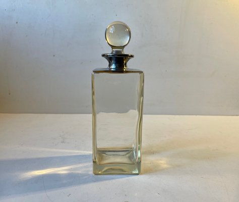 Art Deco Decanter in Glass and White Metal, 1930s-LCR-1228764