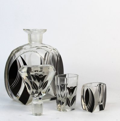 Art Deco Decanter Set with Glasses by Karl Palda, 1920s, Set of 11-NE-1794669