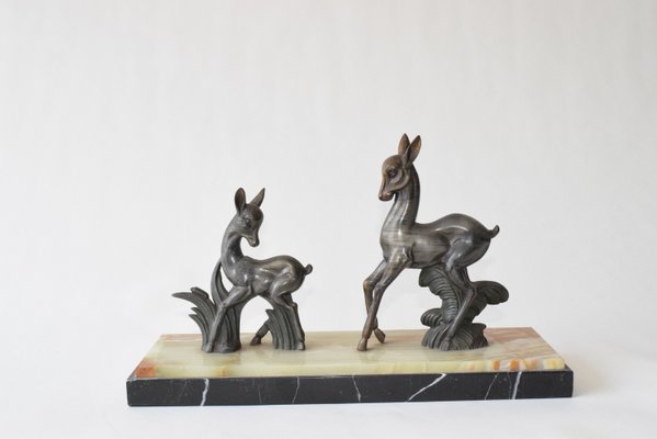 Art Deco Deer Sculpture by Zalmac, 1920s-AVH-2022771