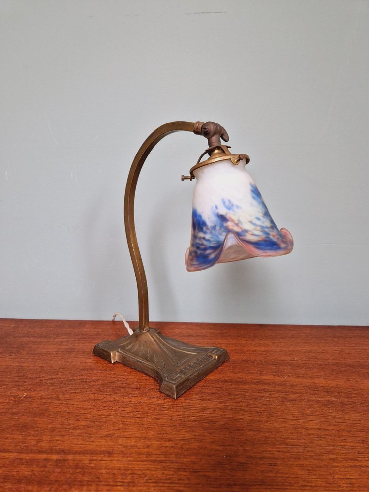 Art Deco Desk Lamp by Le Verre Français, 1920s