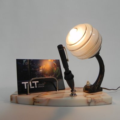 Art Deco Desk Lamp with Pen and Letter Holder-TL-1345989