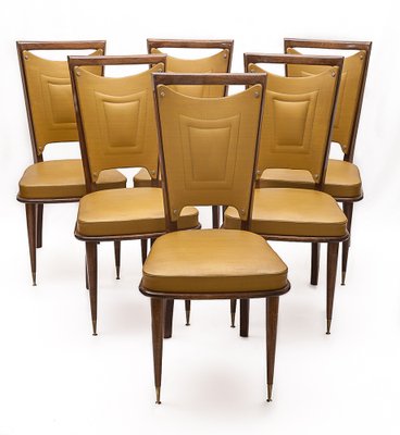 Art Deco Dining Chairs, 1940s, Set of 6-JCN-1725188