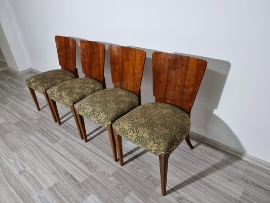 Art Deco Dining Chairs attributed to Jindrich Halabala, 1940s, Set of 4-QJA-1417344