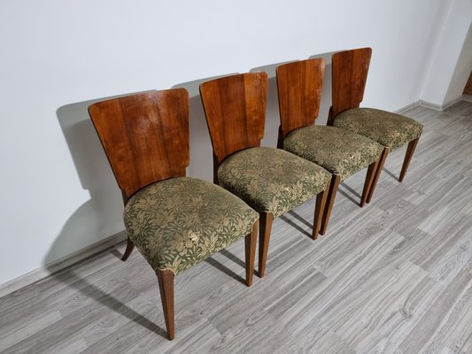 Art Deco Dining Chairs attributed to Jindrich Halabala, 1940s, Set of 4-QJA-1417344