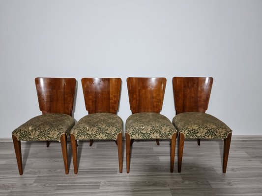 Art Deco Dining Chairs attributed to Jindrich Halabala, 1940s, Set of 4-QJA-1417344