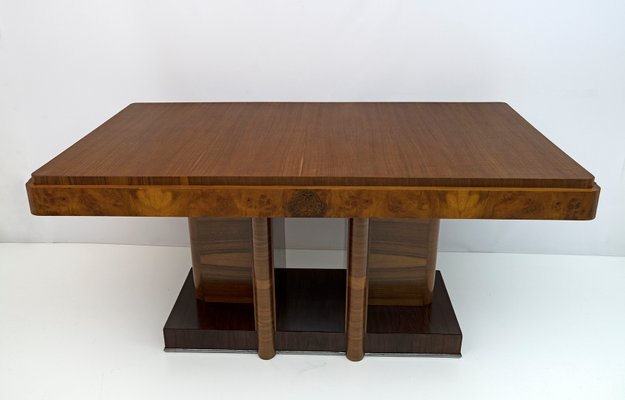 Art Deco Dining Table in Walnut, Italy, 1925-FER-1306213