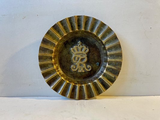 Art Deco Dish in Bronze with Royal Danish Cypher, 1940s-LCR-1245397