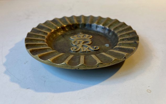 Art Deco Dish in Bronze with Royal Danish Cypher, 1940s-LCR-1245397