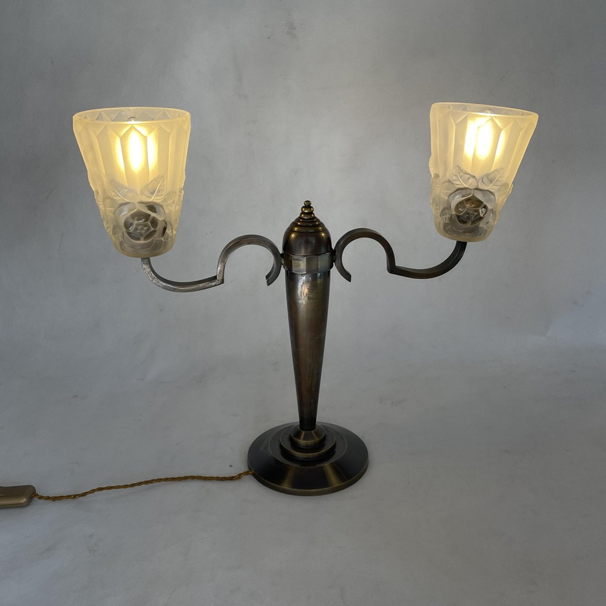 Art Deco Double Arm Lamps by Degué, 1940s, Set of 2