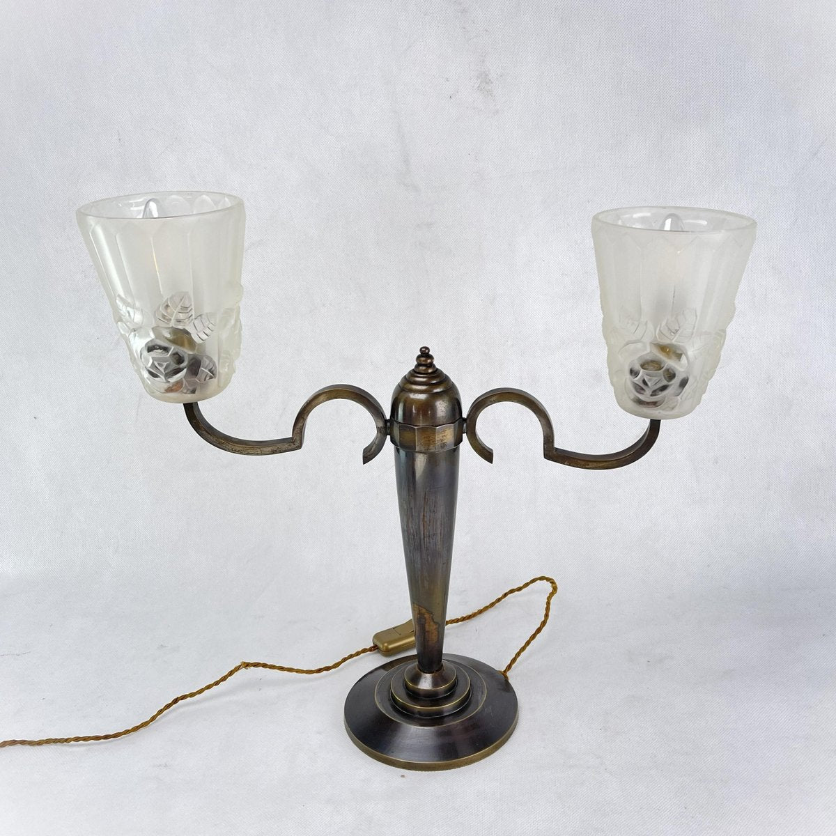 Art Deco Double Arm Lamps by Degué, 1940s, Set of 2