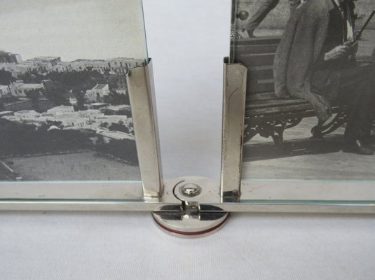 Art Deco Double Picture Frame in Nickel-Plating, 1920s-EY-1768757