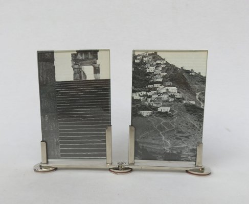 Art Deco Double Picture Frame in Nickel-Plating, 1920s-EY-1768757